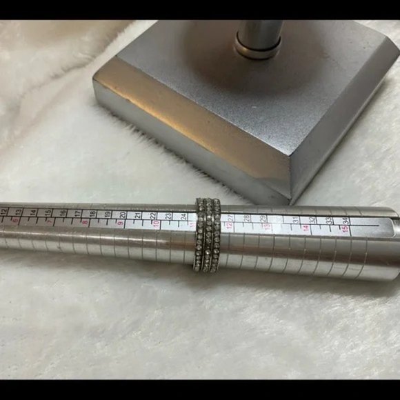 Stainless Steel 3 Row Crystal Eternity Band - Picture 8 of 8